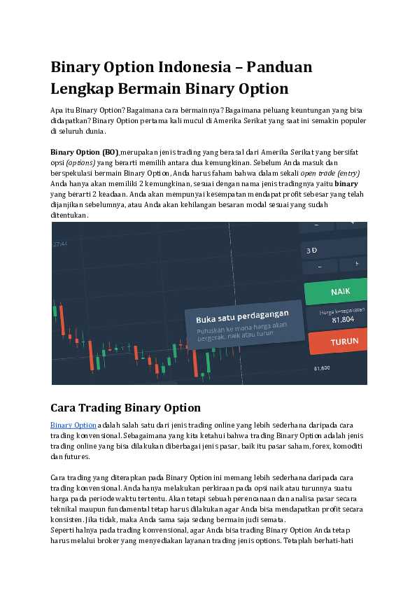 Cara trading di binary option